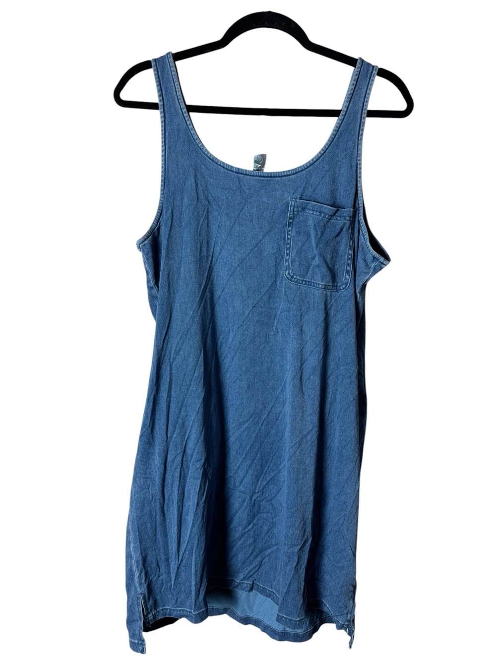 HALARA Flex Denim Tank Mini Dress Scoop Neck Blue NWT